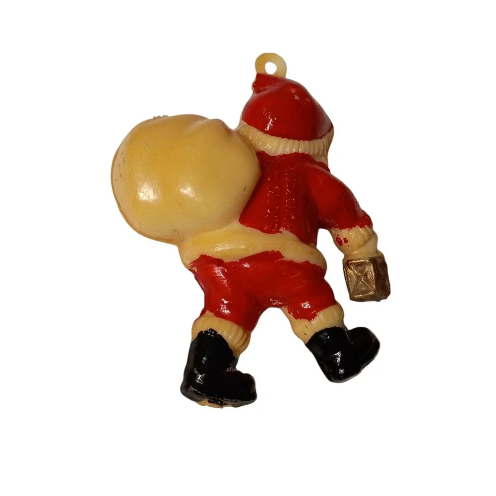 Vtg Set of 2 Plastic Santa 2